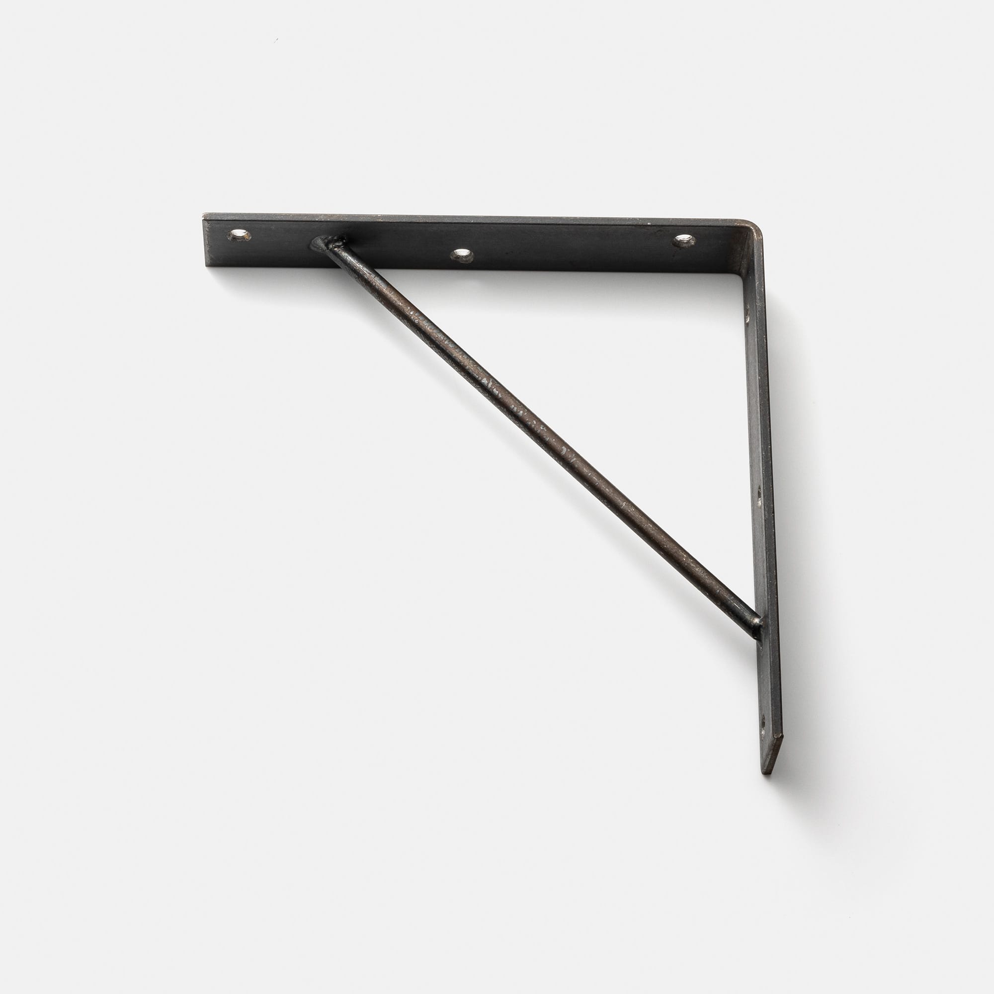 棚受け金物 鉄 D150 PS-BK001-05-G141 鉄 D150。黒皮のクリアシリコン仕上です