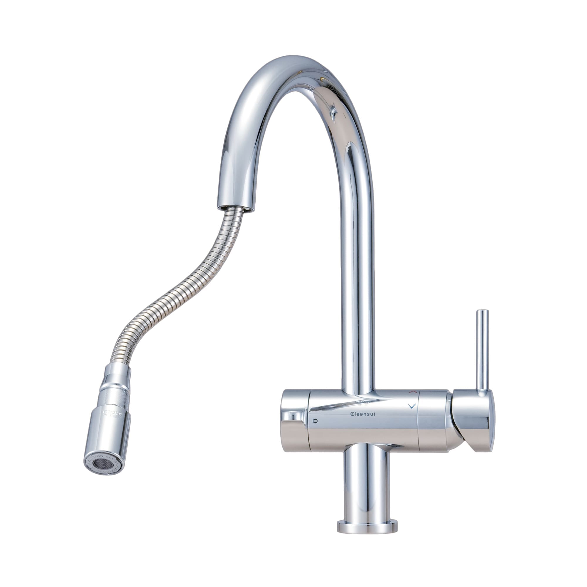 浄水器付き切替混合栓 グースネック クローム KB-PT002-15W-G201