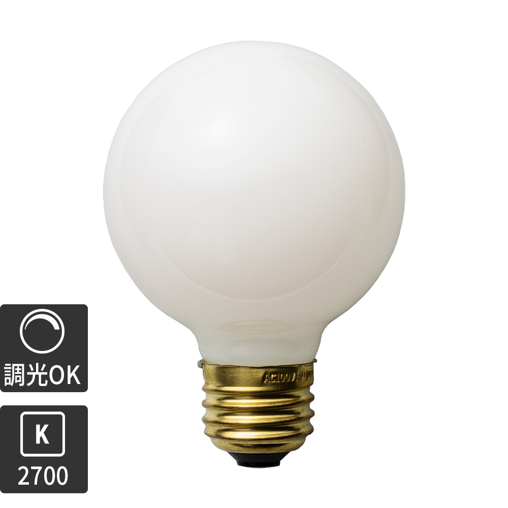 フロストLED電球φ70(E26)50W相当 スノー 2700K電球色