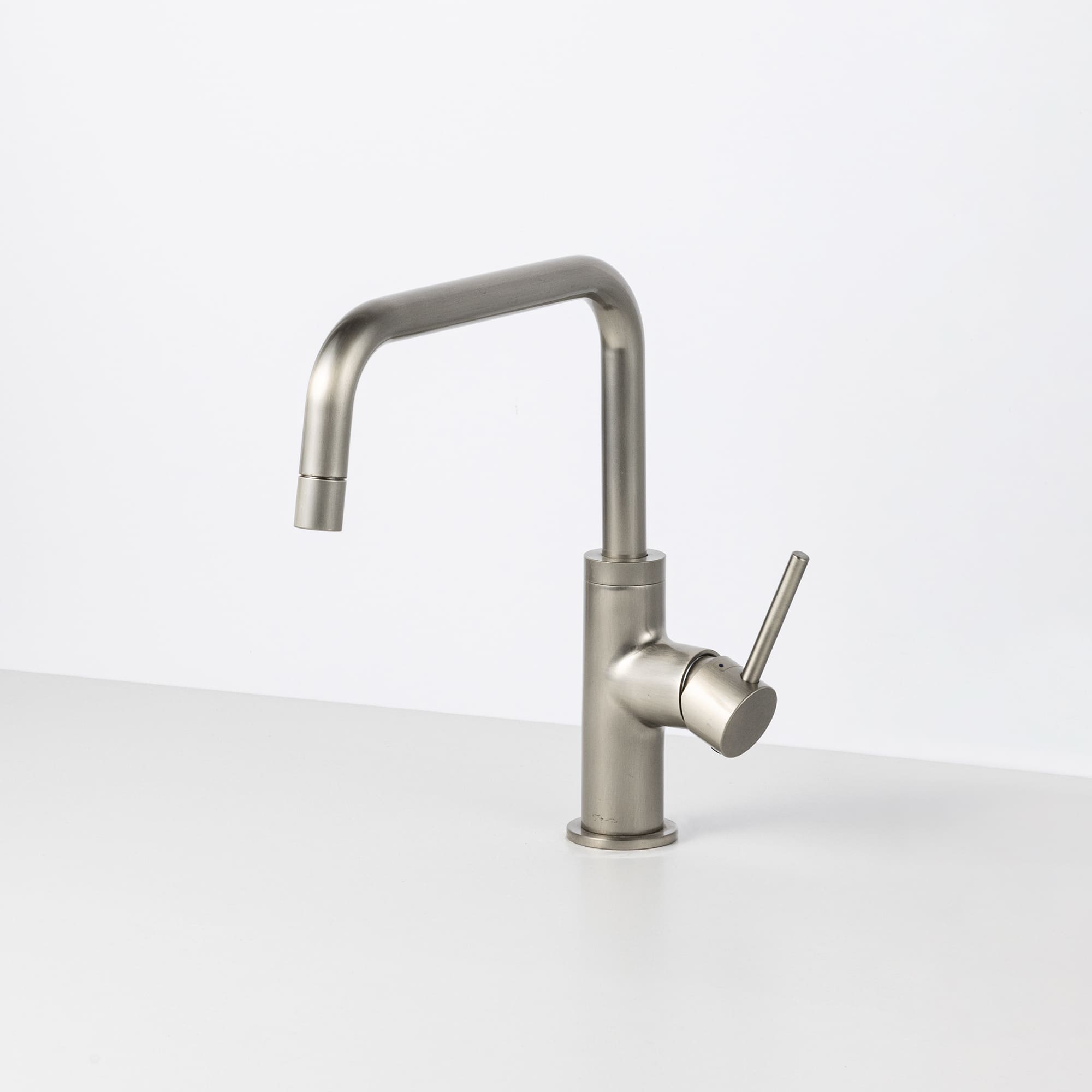 ニッケルサテン水栓 ベントネック混合栓 KB-TP005-01-G141