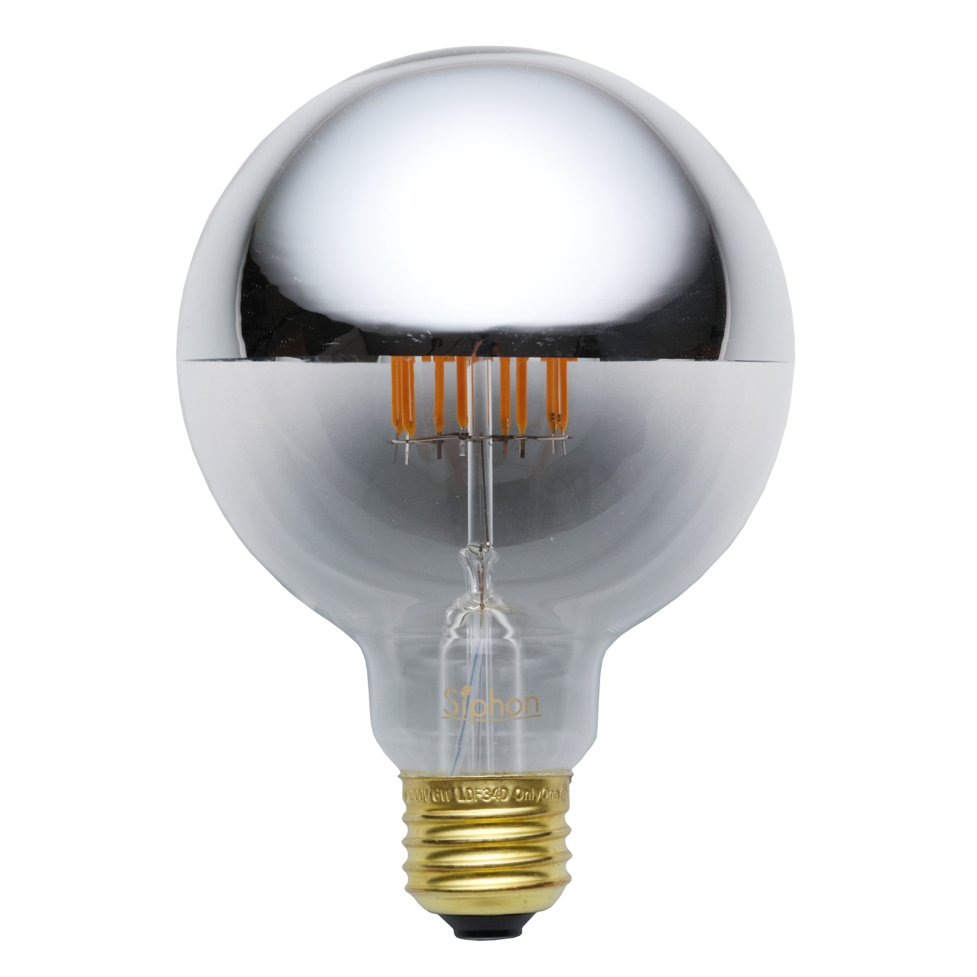 ミラーLED電球 φ95(E26)50W相当 シルバー 2200K電球色 LT-BB007-05-G141