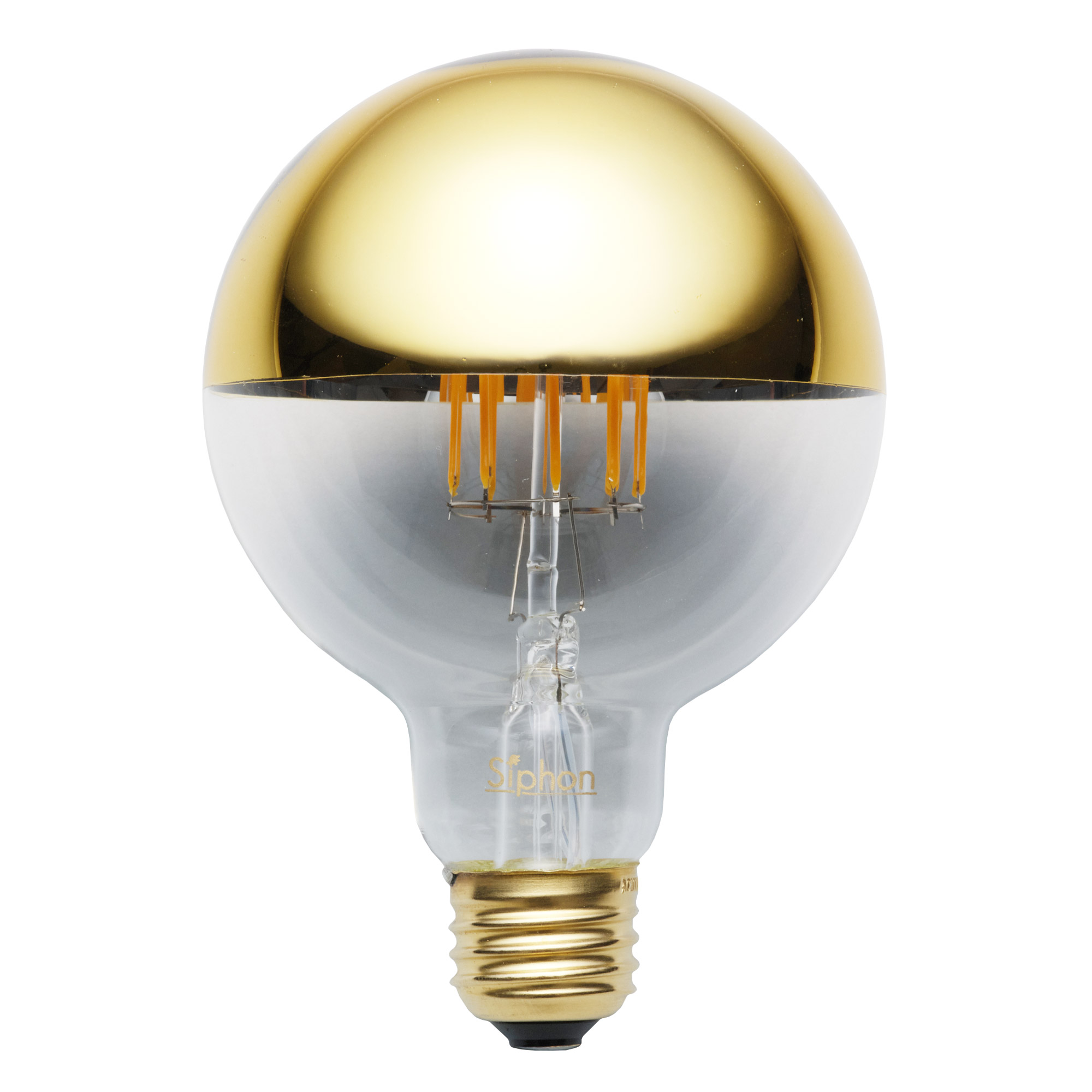 ミラーLED電球 φ95(E26)55W相当 ゴールド 2700K電球色 LT-BB007-08-G141