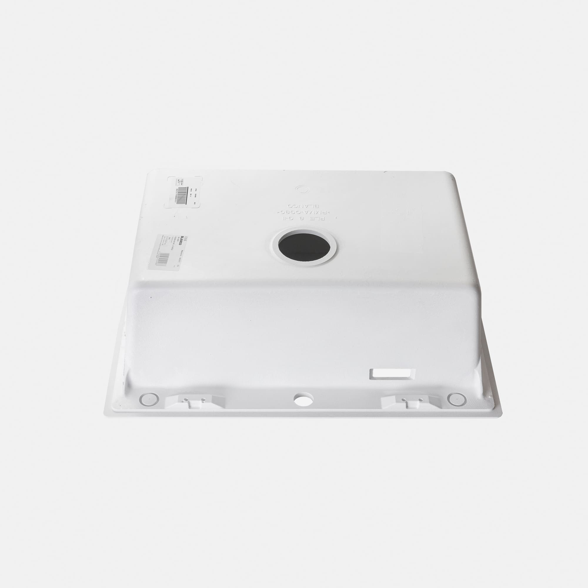 クォーツシンク シングル ホワイト KB-KC031-02-G173 シンクの裏面。画像はシングル ホワイト