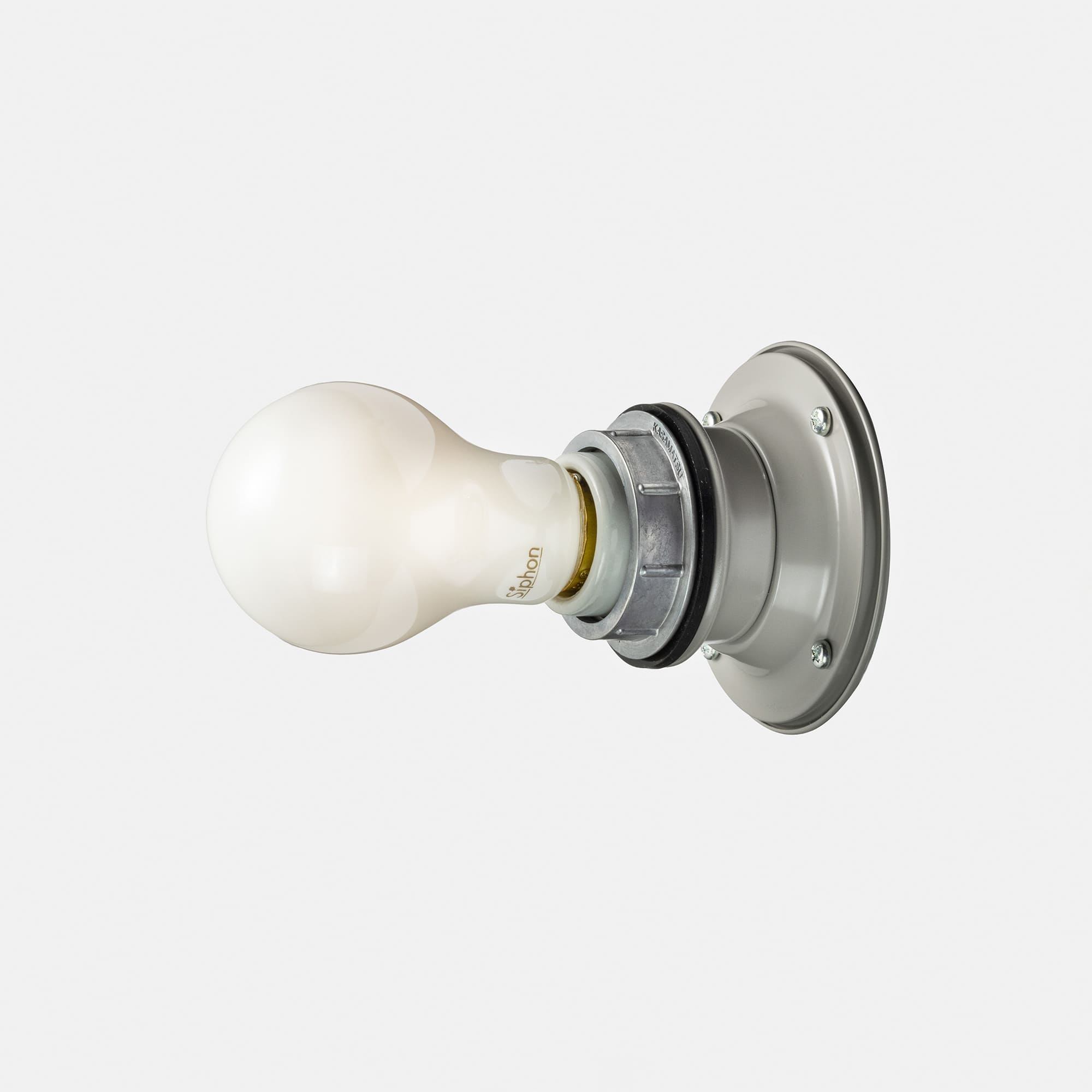 工業系レセップ グレー LT-BR001-01-G141 フロストLED電球φ60との組み合わせ