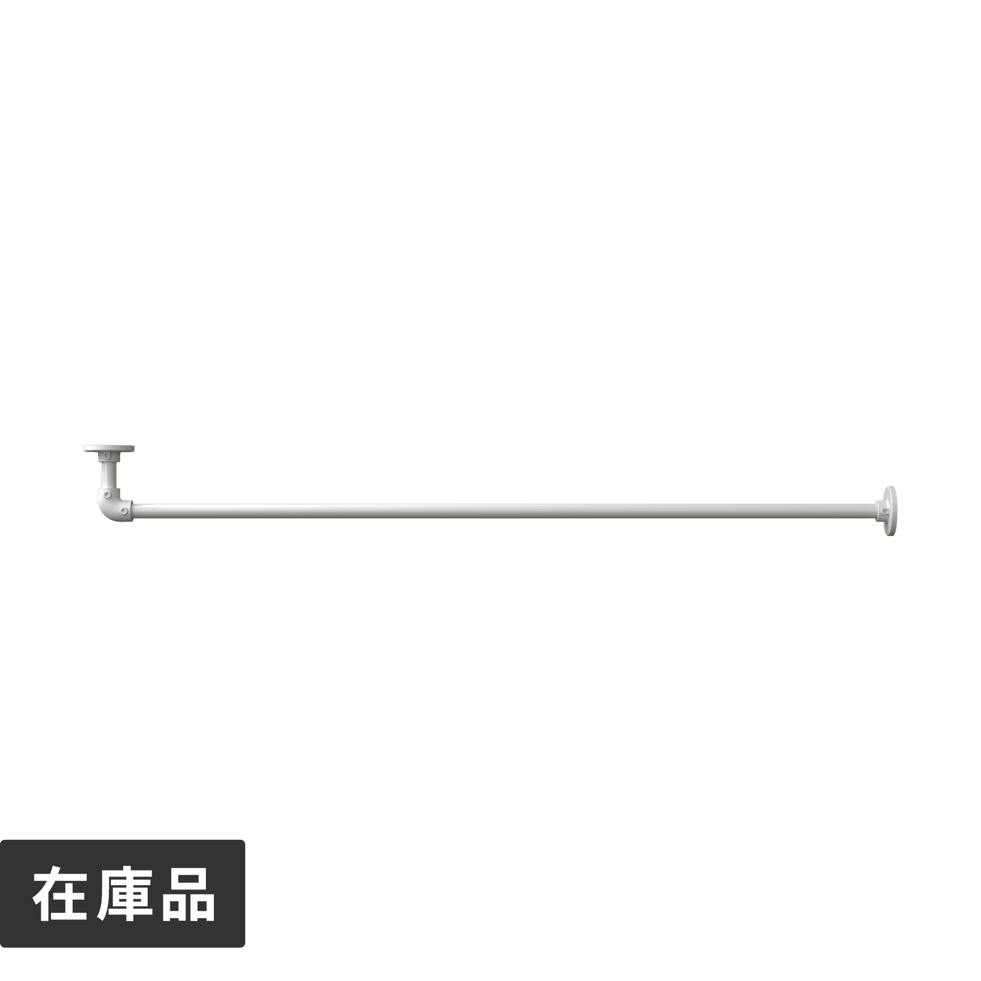 アイアンハンガーパイプL型-棚下吊セット H100 ホワイト