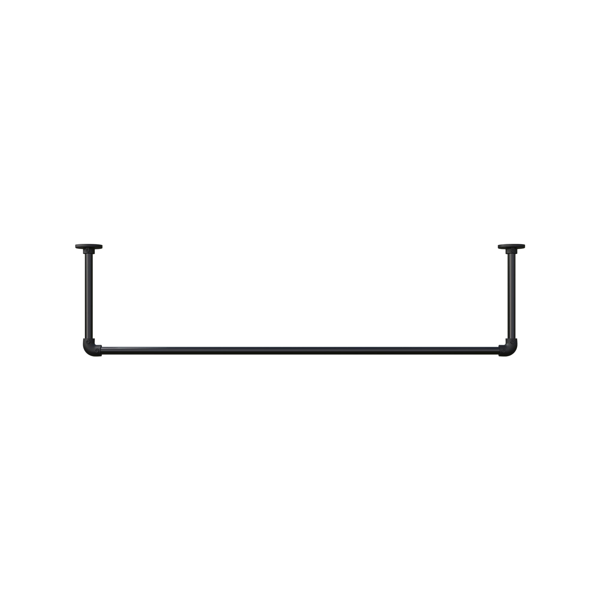 アイアンハンガーパイプ コの字型-天井吊セット H300 ブラック PS-HB008-53-G141