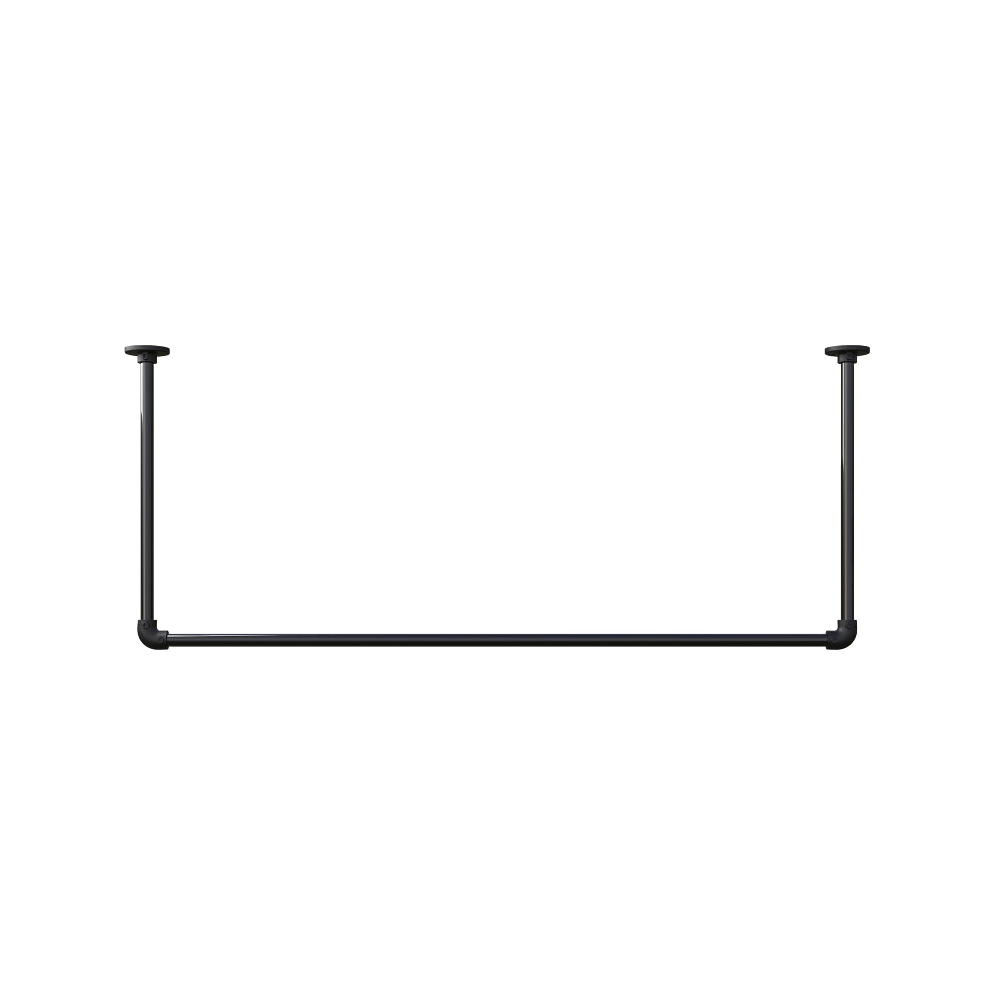 アイアンハンガーパイプ コの字型-天井吊セット H500 ブラック PS-HB008-55-G141