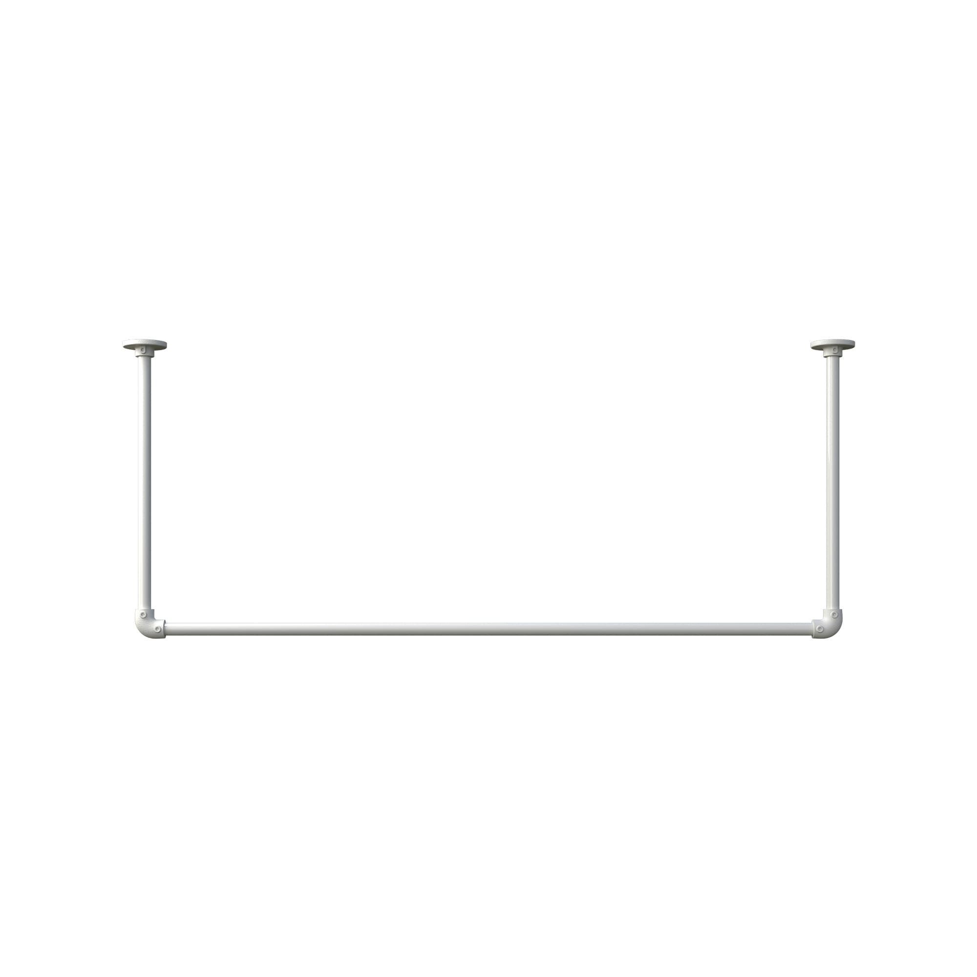 アイアンハンガーパイプ コの字型-天井吊セット H500 ホワイト PS-HB008-56-G141