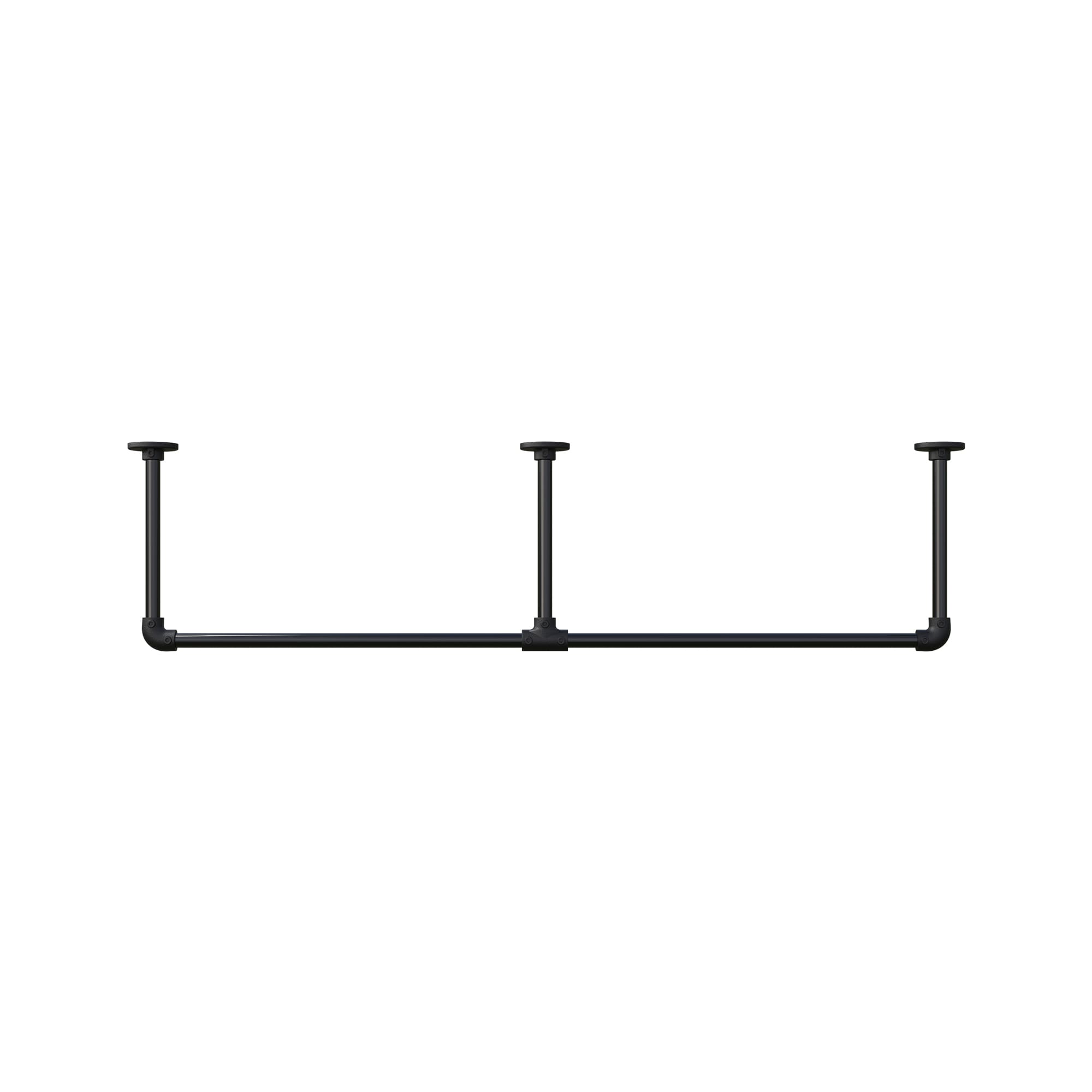 アイアンハンガーパイプ E型-天井吊セット H300 ブラック PS-HB008-59-G141