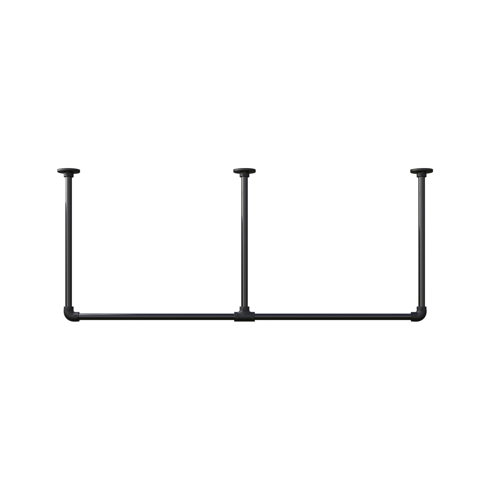 アイアンハンガーパイプ E型-天井吊セット H500 ブラック PS-HB008-61-G141