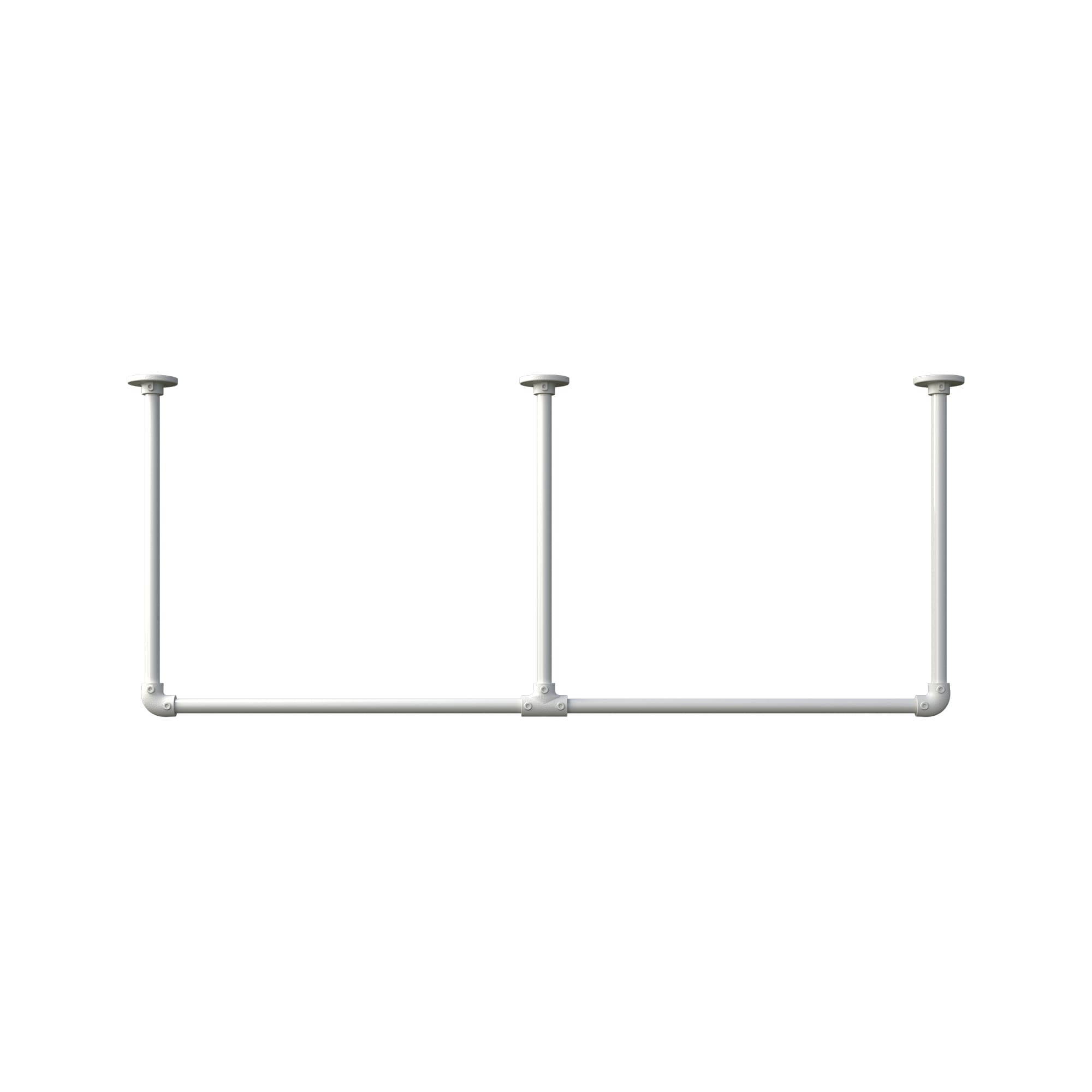 アイアンハンガーパイプ E型-天井吊セット H500 ホワイト PS-HB008-62-G141