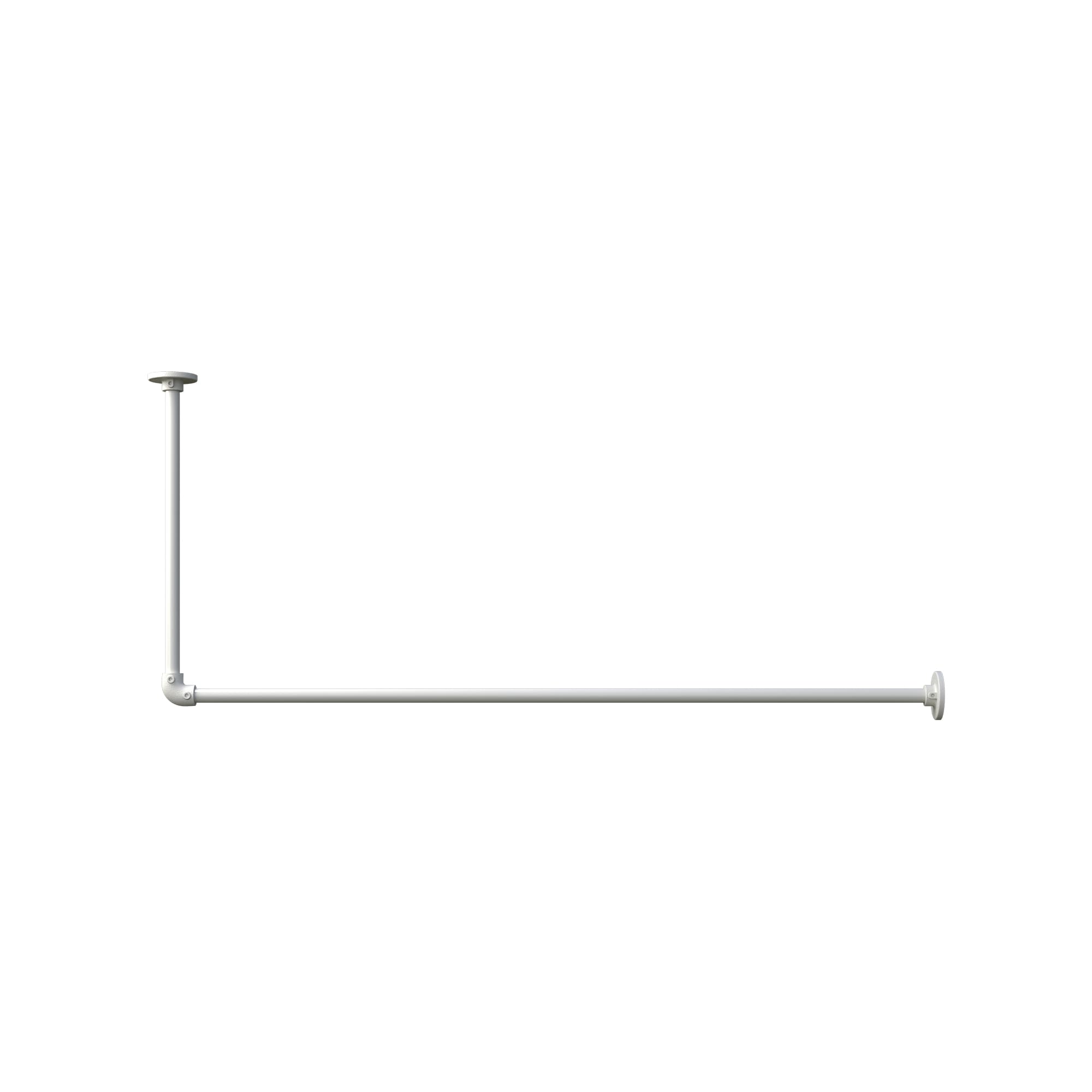 アイアンハンガーパイプ L型-天井吊セット H500 ホワイト PS-HB008-68-G141