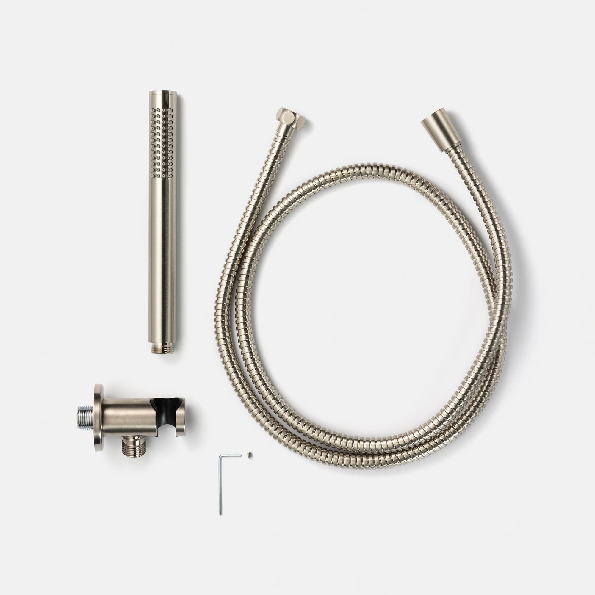バスシャワー 1way（ハンド） サテン KB-BT005-18-G141 ハンドシャワー パーツ一式（こちらは旧仕様です。新仕様のホールド部分のゴム色が黒からグレーになります）