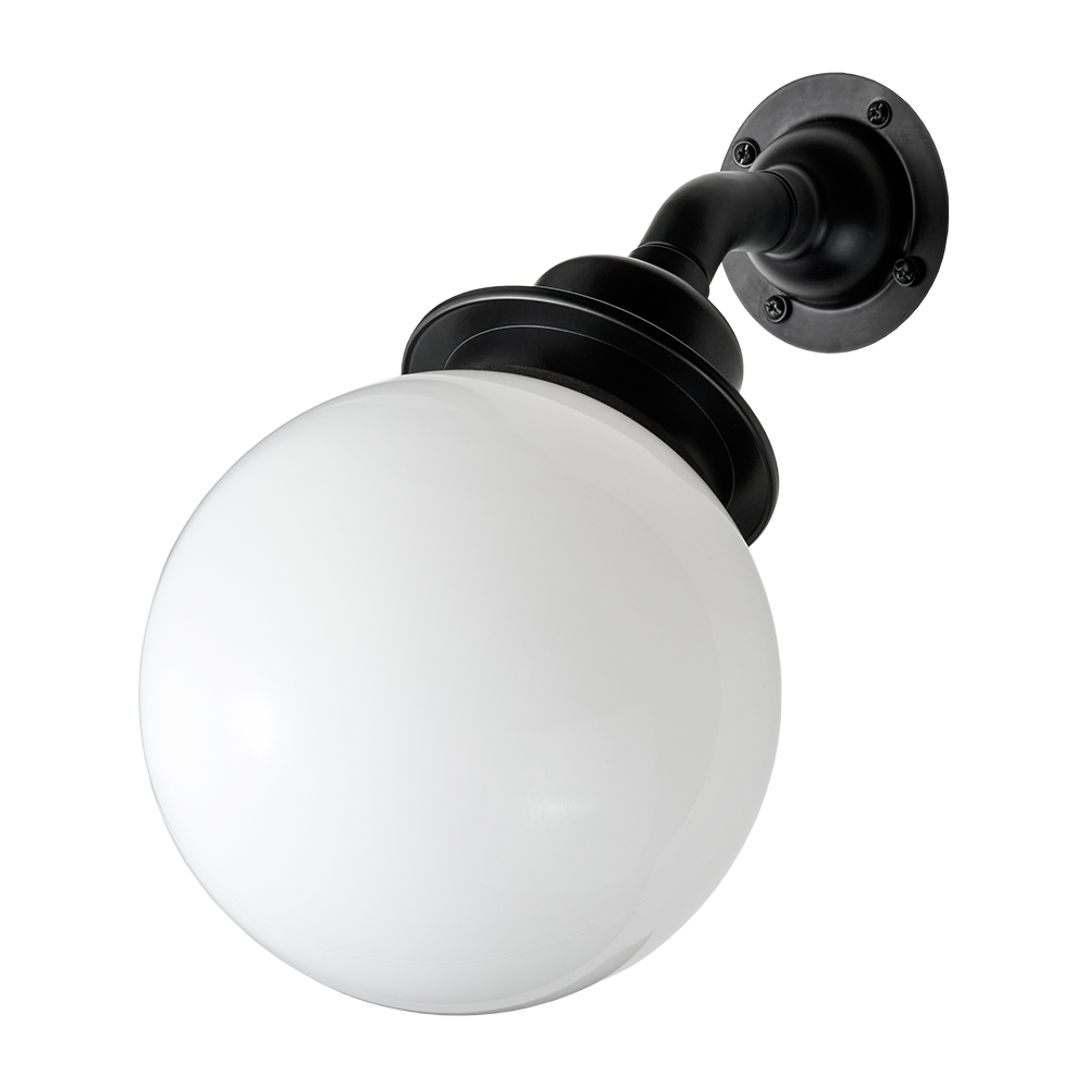 ボールアームライト乳白×ブラック