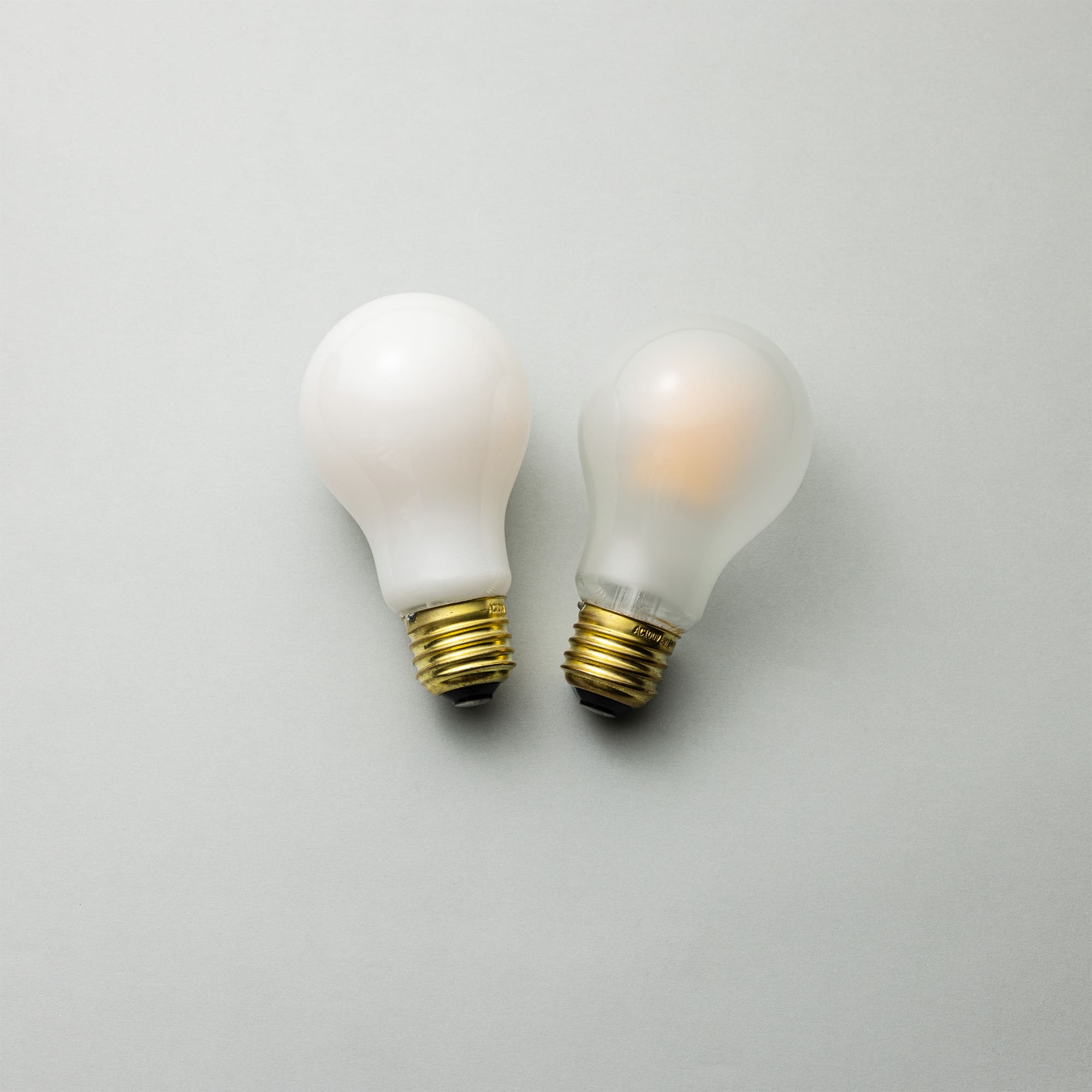フロストLED電球 φ60(E26)45W相当 アイス 2700K電球色 LT-BB008-02-G141 左：スノー　右：アイス