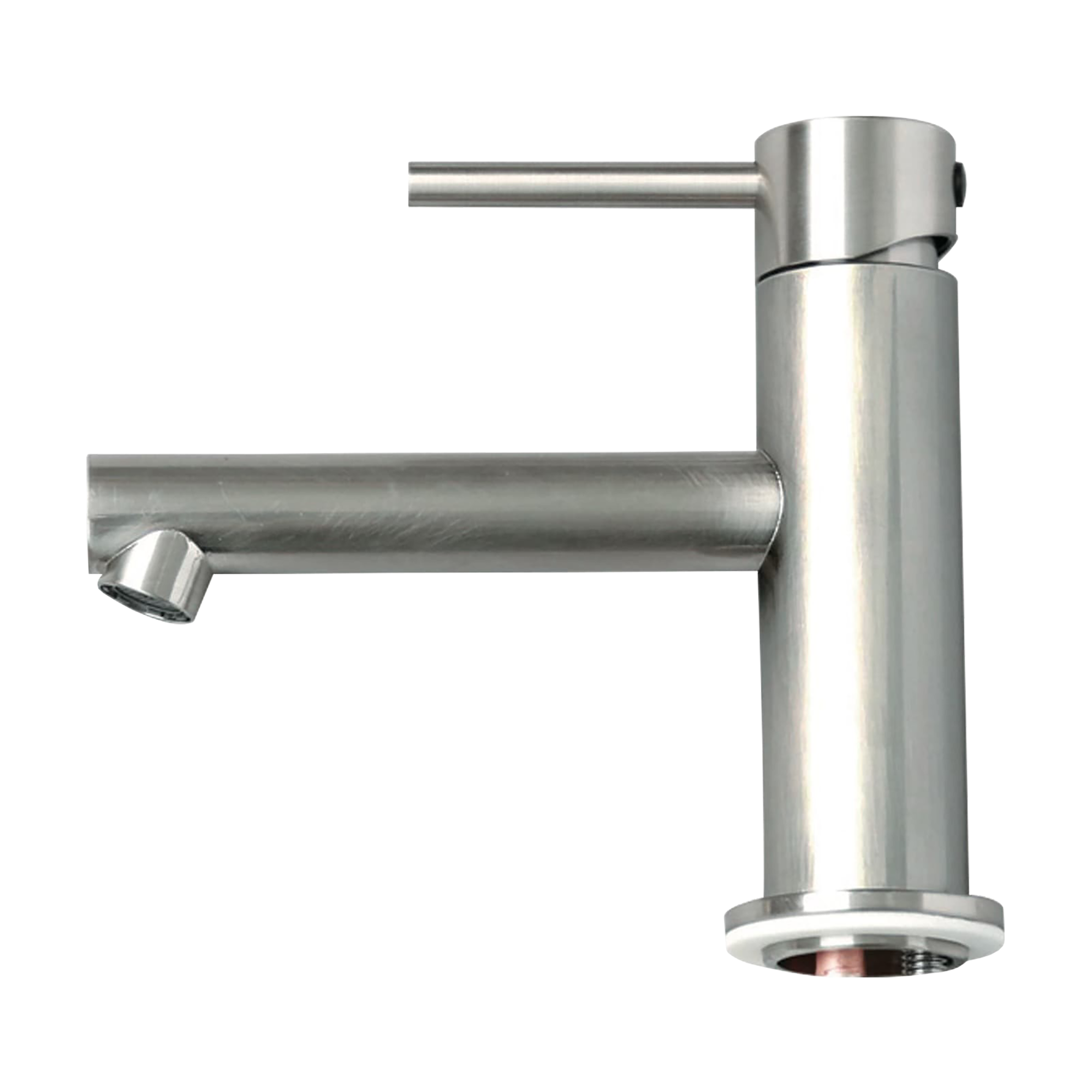 ニッケルサテン水栓洗面用ストレート混合栓ショート