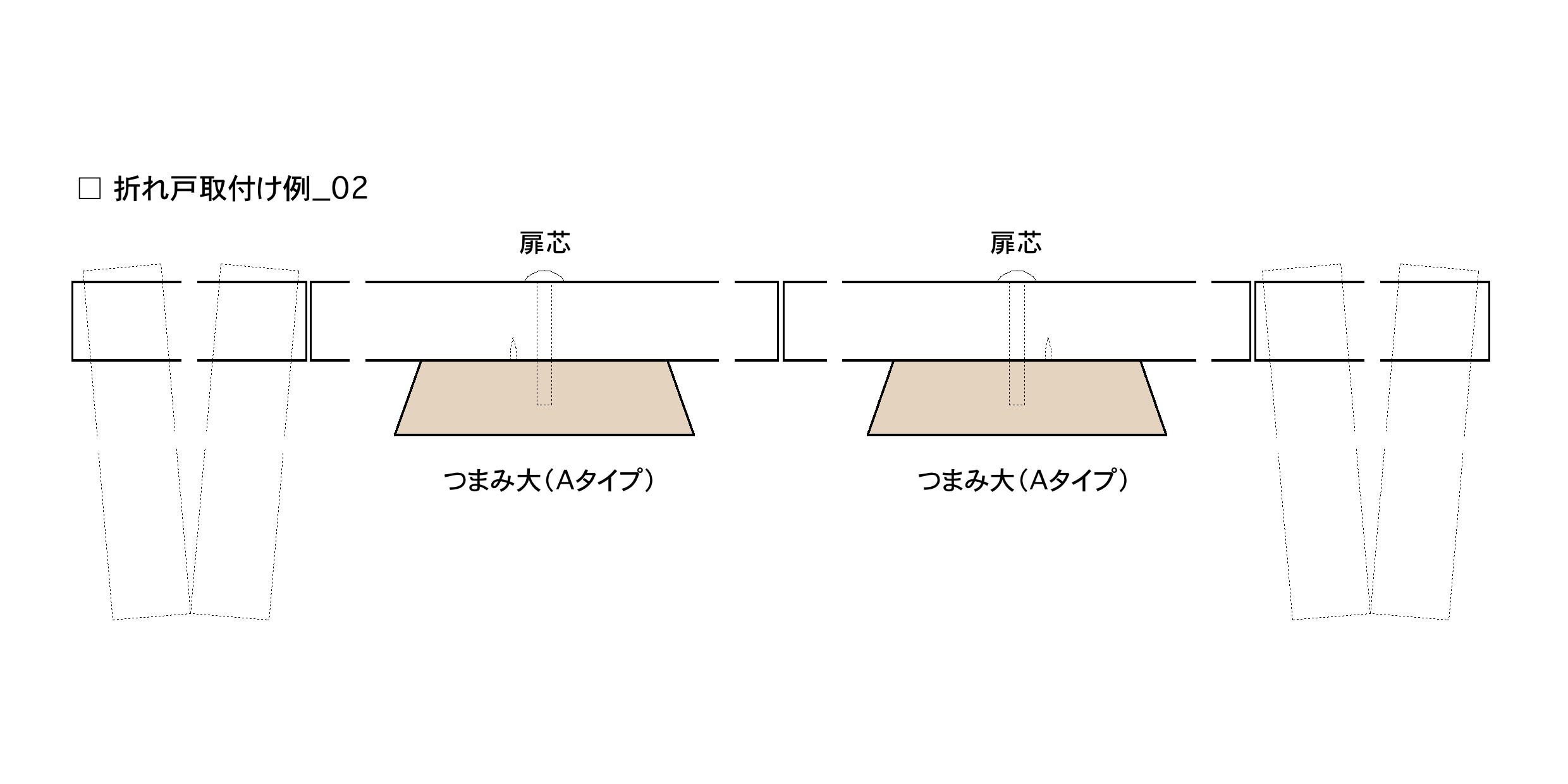 木のつまみ 大サイズ（A ネジ穴中央） PS-HD002-01-G141 折れ戸を引く取手として（横使い）