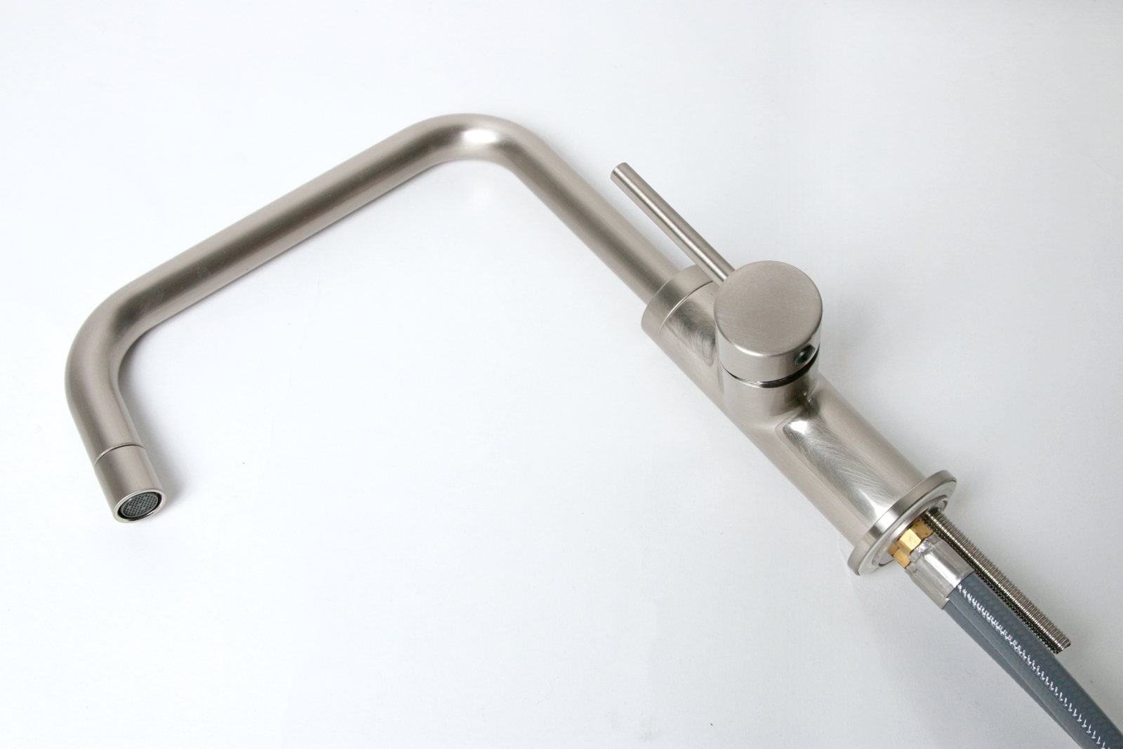 ニッケルサテン水栓 ベントネック混合栓 KB-TP005-01-G141