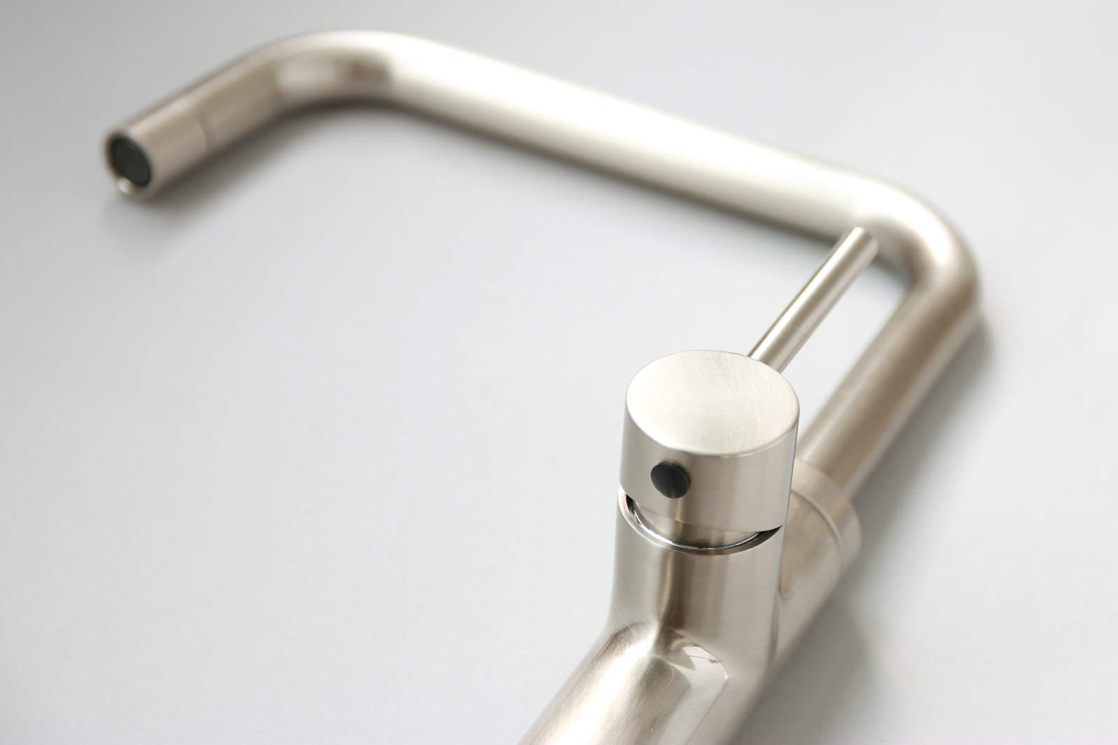 ニッケルサテン水栓 ベントネック混合栓 KB-TP005-01-G141