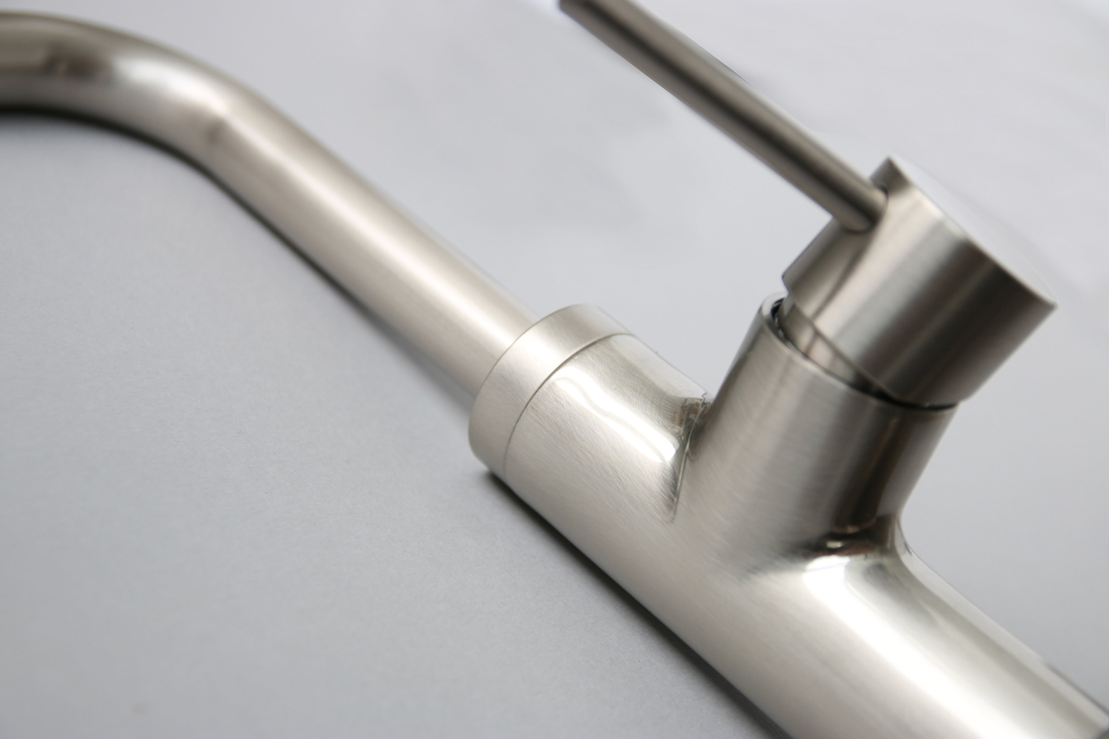 ニッケルサテン水栓 ベントネック混合栓 KB-TP005-01-G141