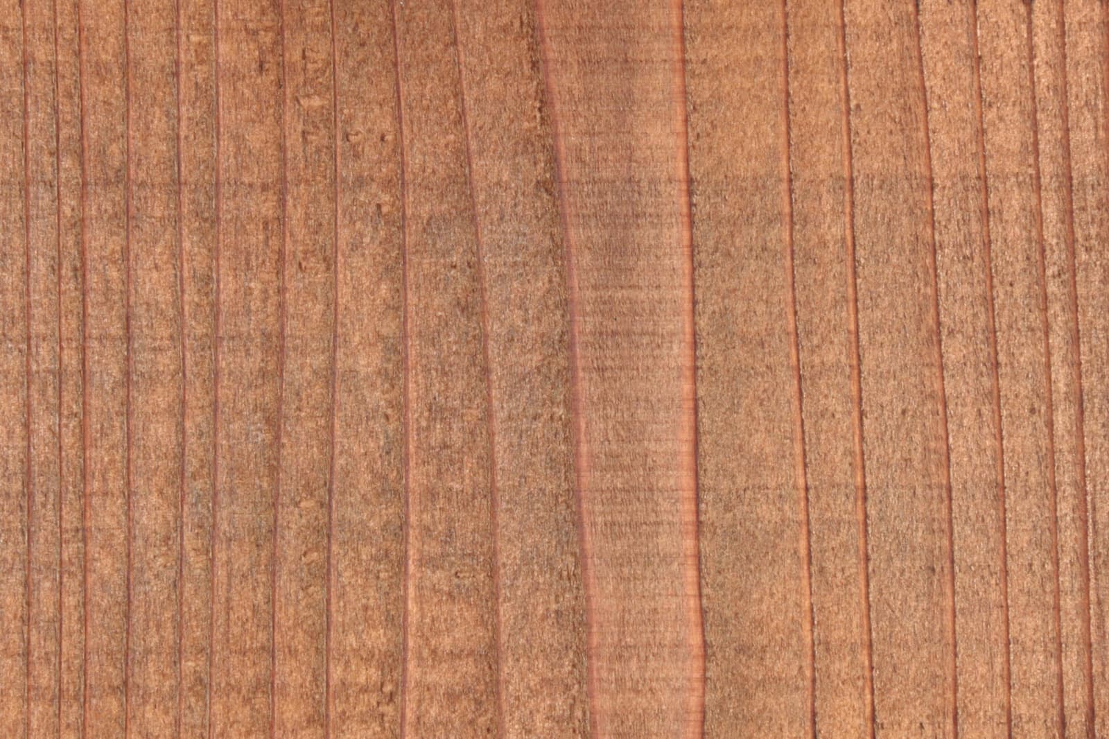 ワトコオイル ミディアムウォルナット 1L缶 PT-WP005-13-G141 杉材にミディアムウォルナットを塗った様子