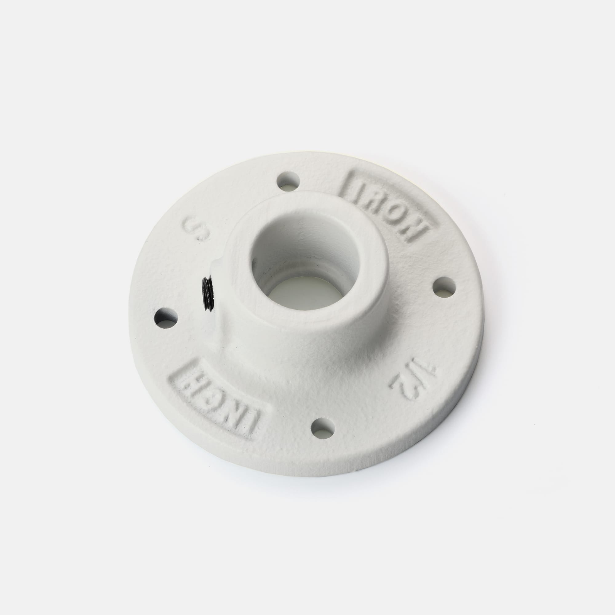 アイアンハンガーパイプ F型-棚下吊セット H100 ホワイト PS-HB008-70-G141 フランジ